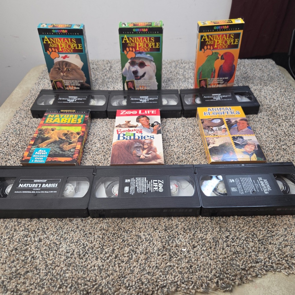 Vintage Animal VHS Lot 6 Tapes Animals Are People Too Jack Hanna Nature Babies - Picture 3 of 9